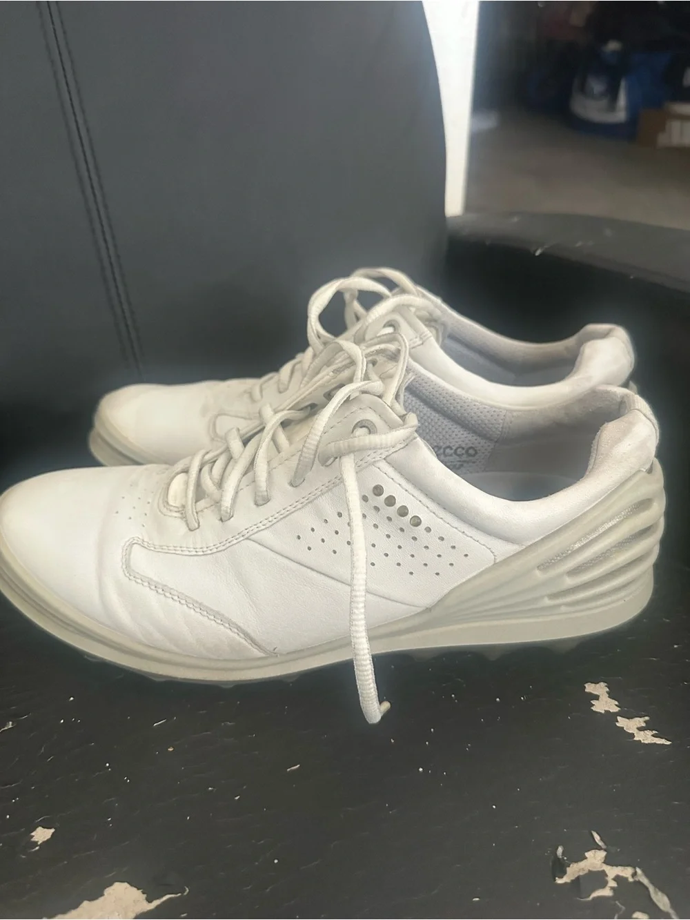 Ecco Men's White Leather Golf